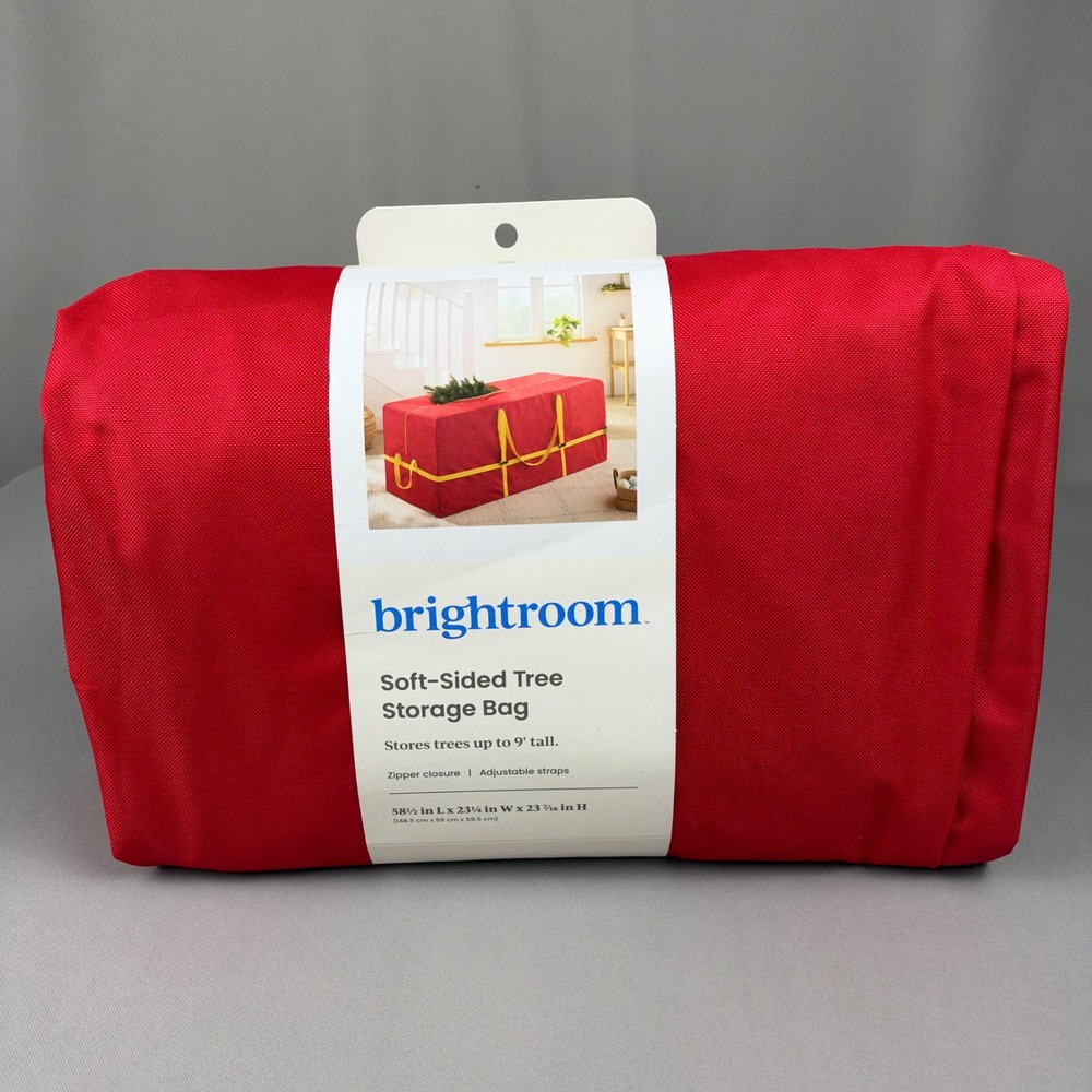 Brightroom Soft-Sided Christmas Tree Storage Bag Red Fits Up to 9ft Trees NEW